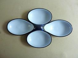 set de 4 coupelles, petits plats, Guzzini Italy, bleu et bla
