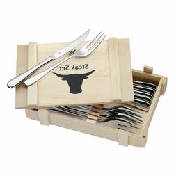 WMF Steak Couverts Acier inoxydable 12 pi&egrave;ces pour 6 person