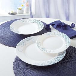 Luminarc Tableware 18piezas Melia, White and blue, 4 5/8in, 
