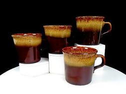 Taylor International USA Pottery Marron Goutte Glaze 4 Pi&egrave;c
