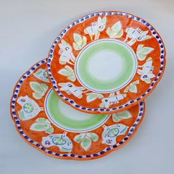 C&eacute;ramique Vietri 2 Pi&egrave;ces 100% D&eacute;cor&eacute; &agrave; La Main Orange