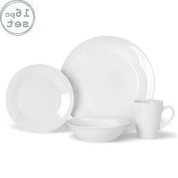 16 Pi&egrave;ces Pour 4 - Assiettes Blanches, Plaques Lat&eacute;rales,