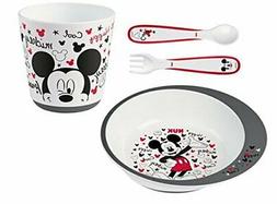 B&eacute;b&eacute; Disney Mickey Bol Fourchette Cuill&egrave;re Souple Gobelet