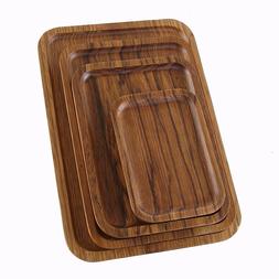 Z&egrave;bre Bois Th&eacute; Plateau Rectangulaire Dessert Portion Plaqu